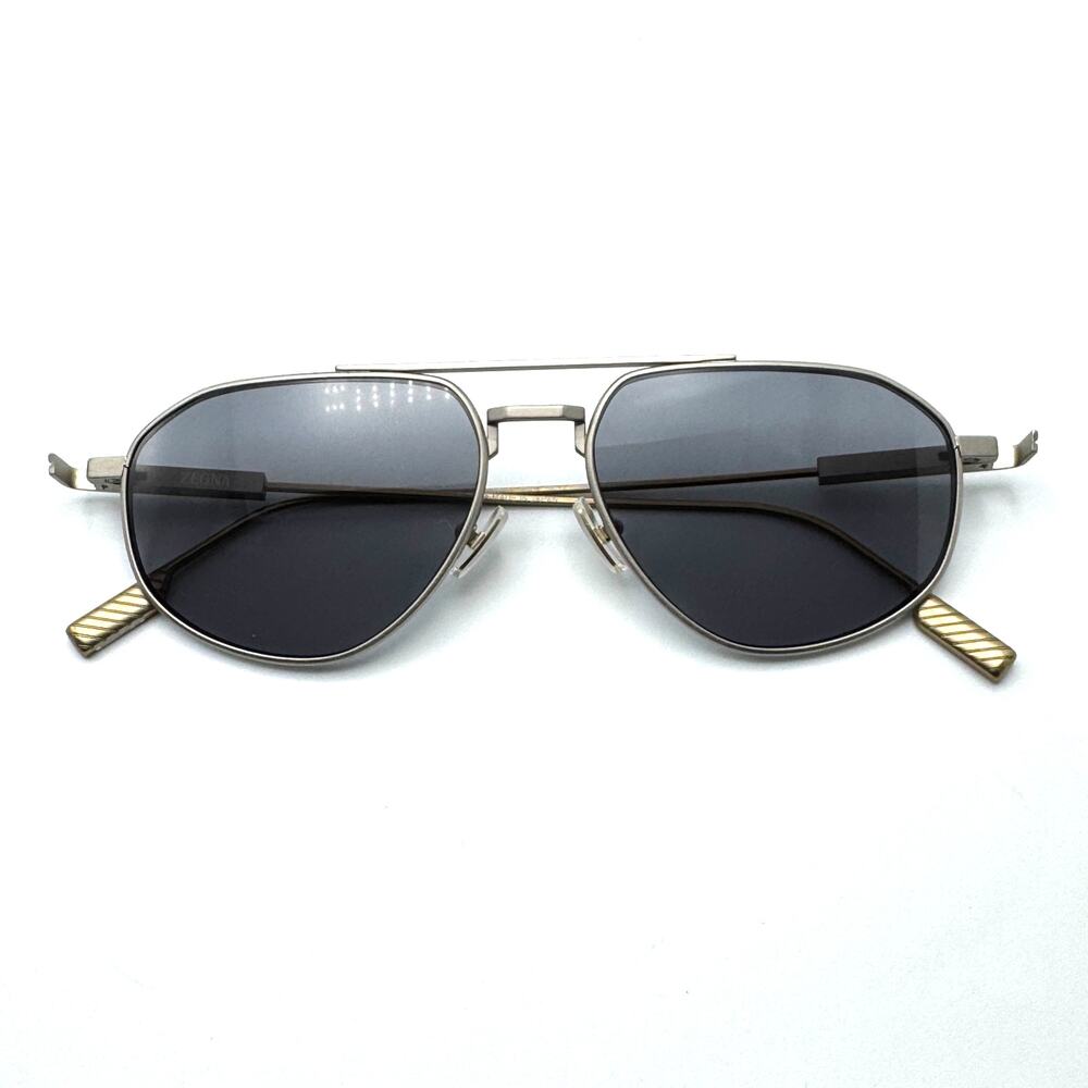 Ermenegildo Zegna Sunglasses EZ0289 17A Matte Palladium Frame Gray Lens 56mm New